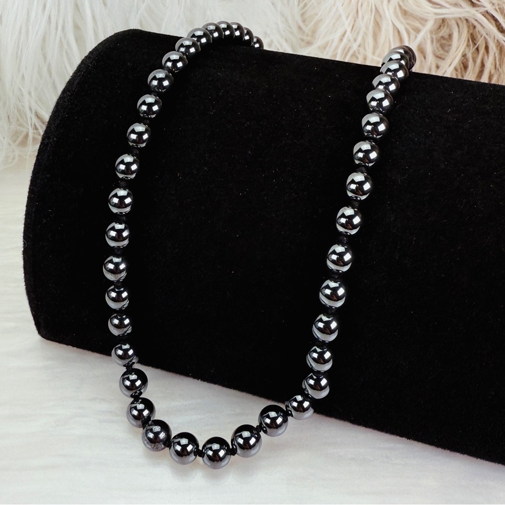 Elegant Black gunmetal, hematite weighted Beaded Necklace